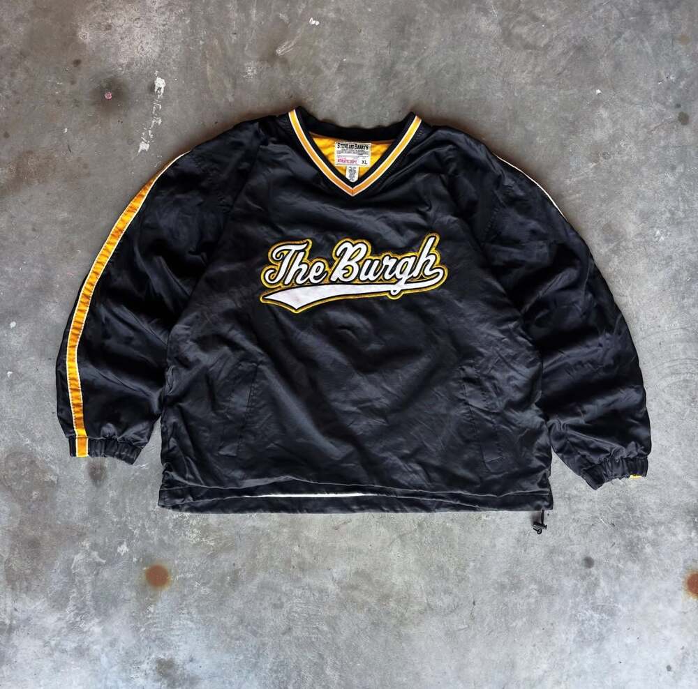 Vintage 90s Steve and Barry's "The Burgh" Pittsburgh Sports Pullover lined Windb